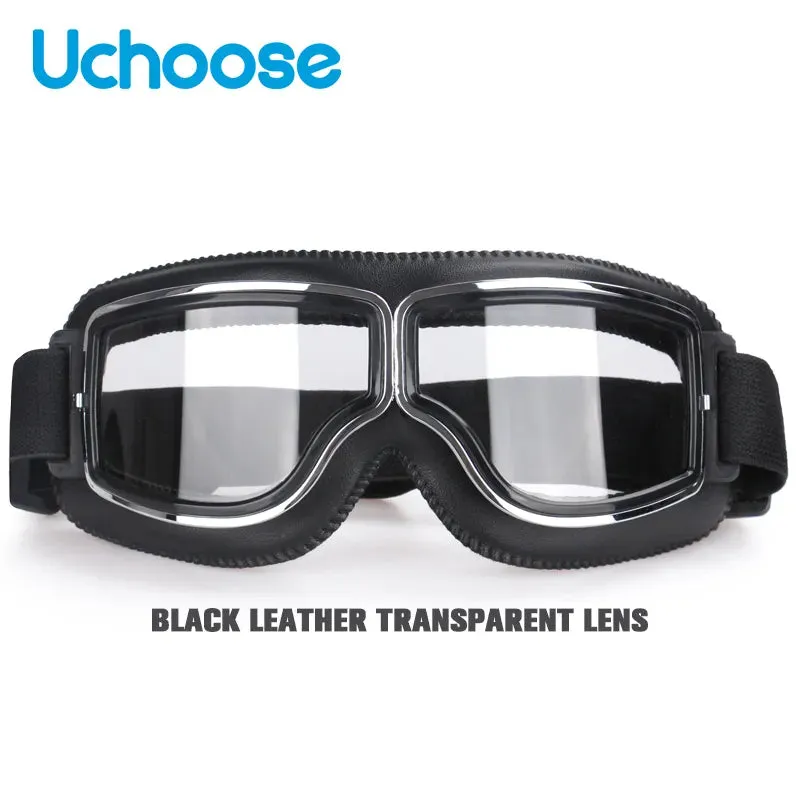 Windproof Bicycles Helmet Glasses Leather Safety Protective Anti-glare Motocross Cross-country Steampunk Glasses Easy To Carry