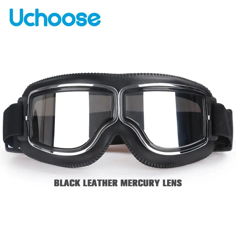 Windproof Bicycles Helmet Glasses Leather Safety Protective Anti-glare Motocross Cross-country Steampunk Glasses Easy To Carry