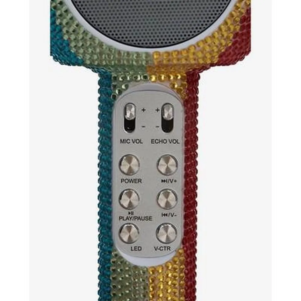 Wireless Express Sing-along Rainbow Bling Karaoke Microphone & Bluetooth Speaker All-in-one