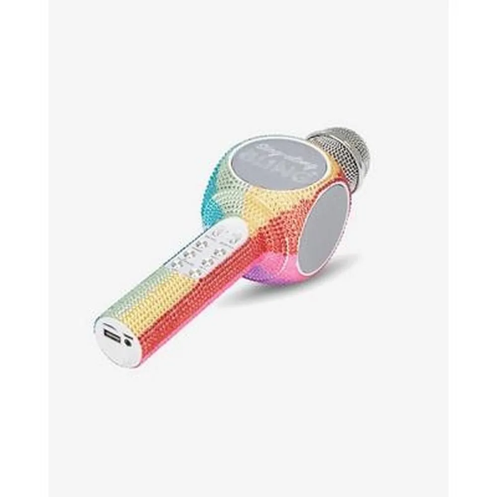 Wireless Express Sing-along Rainbow Bling Karaoke Microphone & Bluetooth Speaker All-in-one